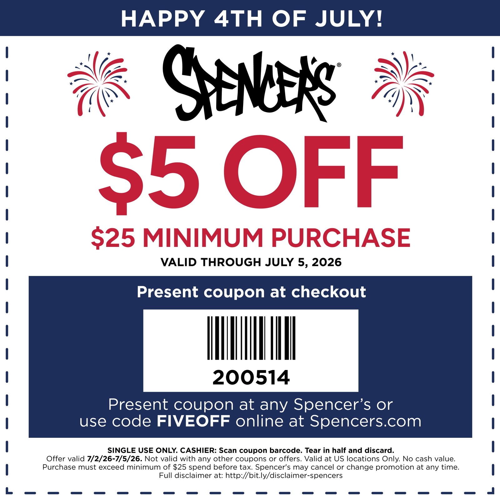 $5 OFF $25