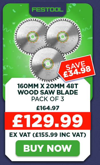 Festool 491952 160mm x 20mm 48T Wood Saw Blade - Pack of 3
