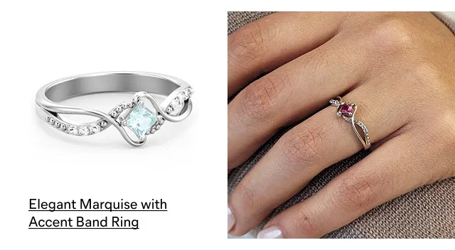 Solitaire Princess Cut Ring with Twisted Split Shank and Accents