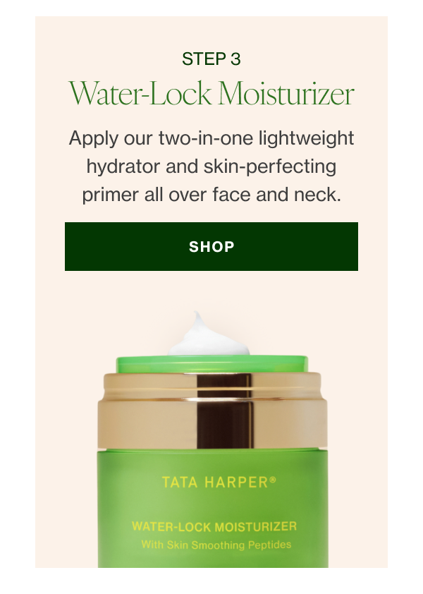 Apply our two-in-one lightweight hydrator and skin-perfecting primer all over face and neck. 