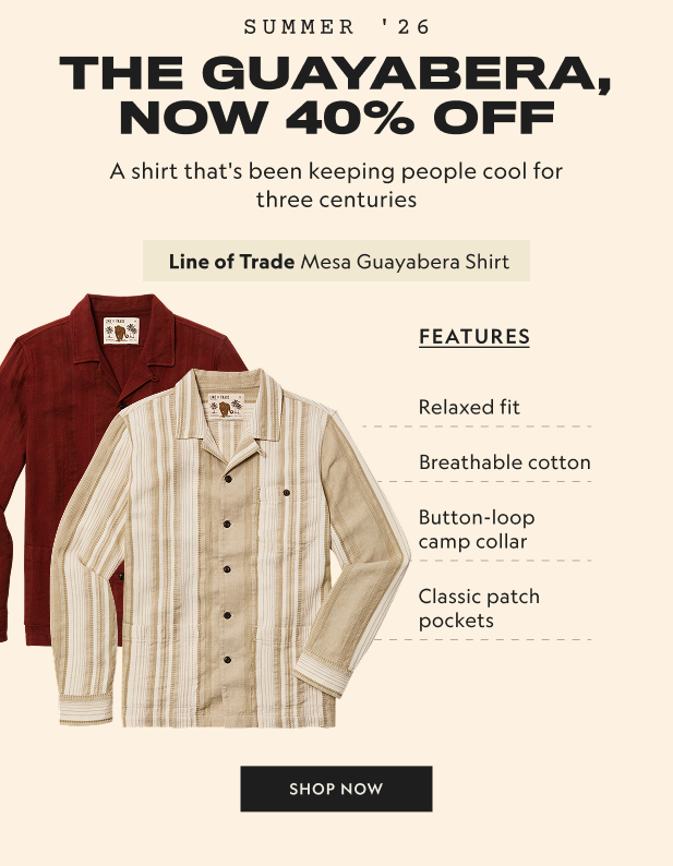 The Guayabera, NOW 40% OFF