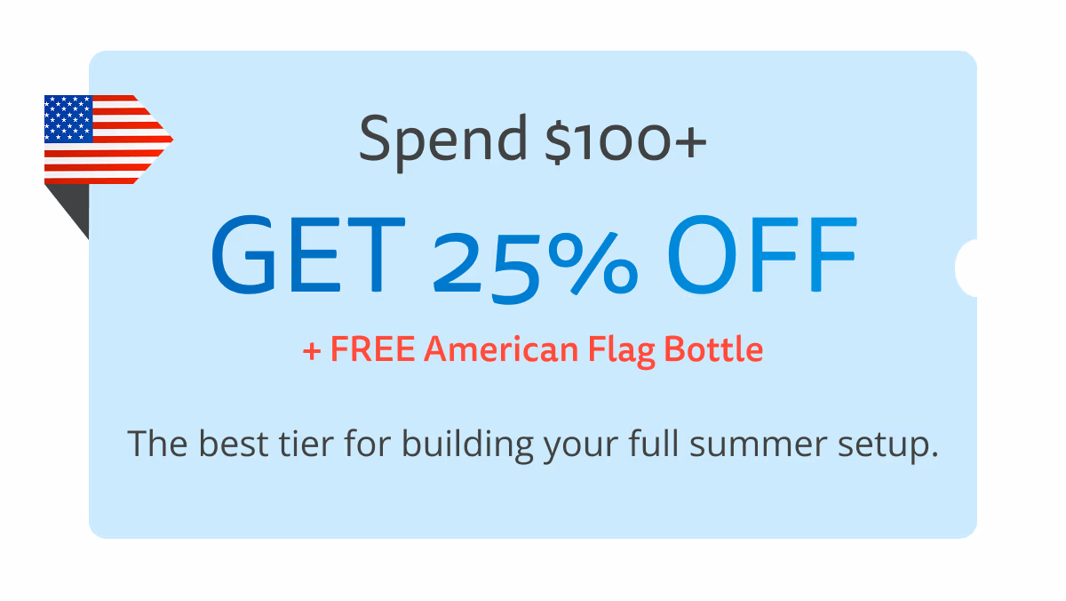 Spend $100+ Get 25% Off + Free American Flag Bottle - Cirkul