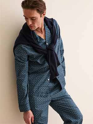 Men's Classic Fit Pyjamas in DR Monogram Blue