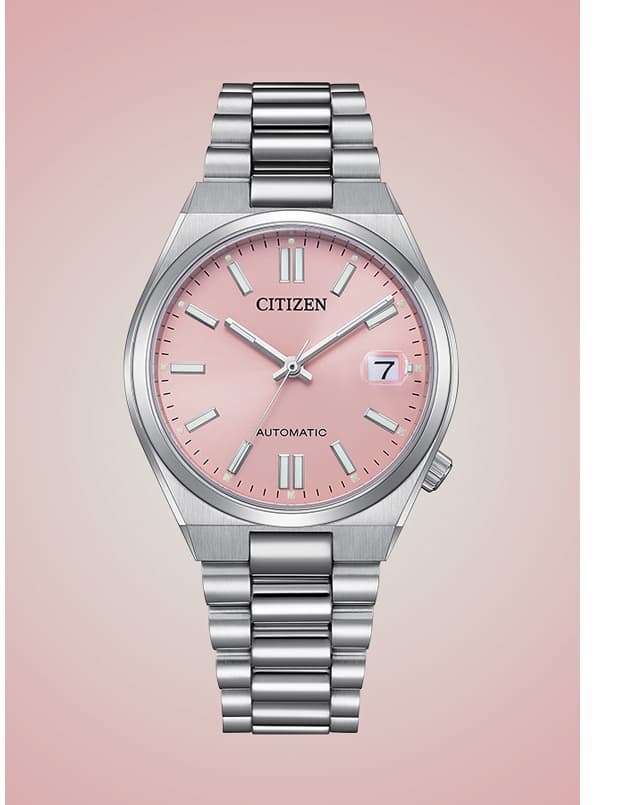 TSUYOSA Pink Dial Stainless Steel Bracelet NJ0200-50Z