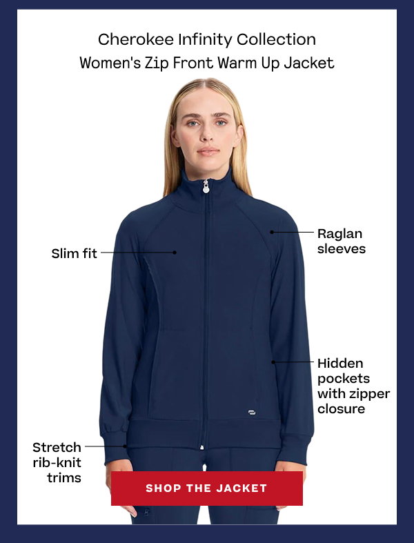 Cherokee Infinity Zip Front Warm Up Jacket