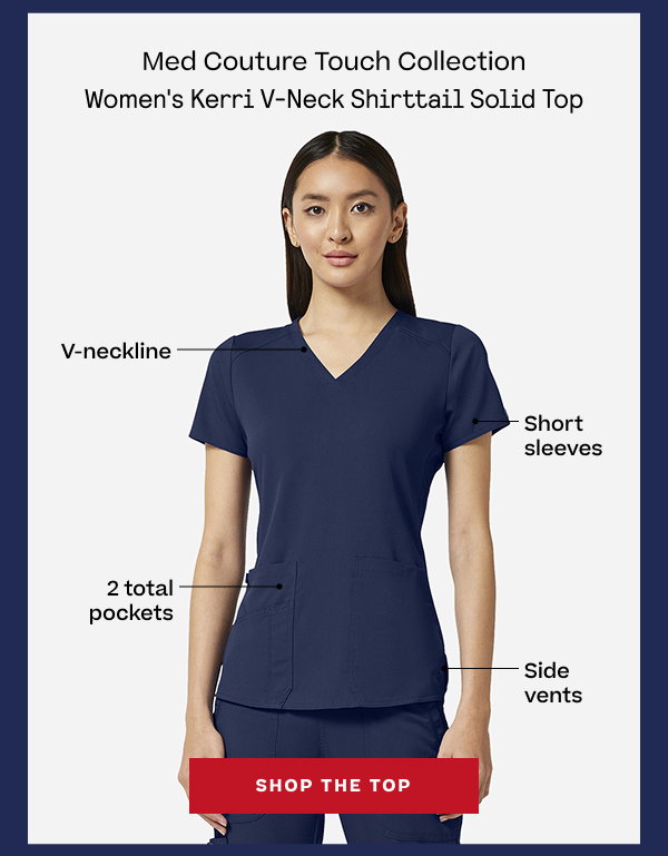 MedCouture Kerri V-Neck Shirttail Top