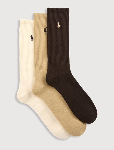 3-pk Ribbed Crew Socks