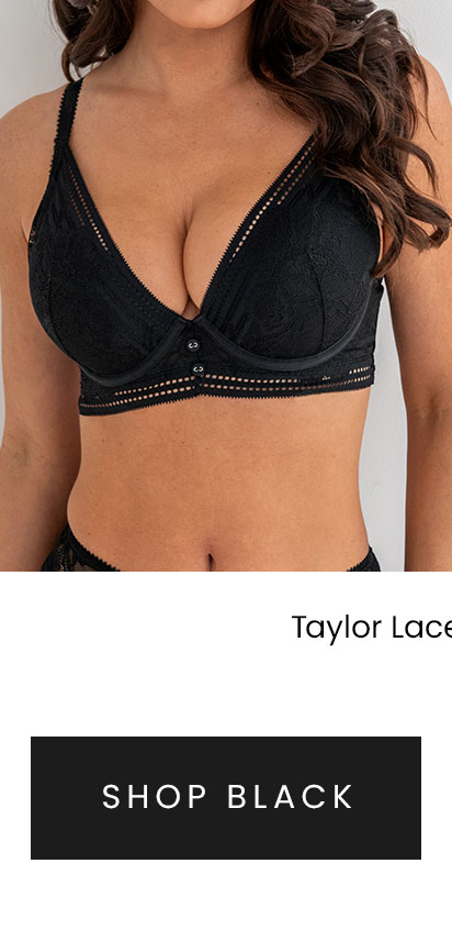 Taylor Lace High Apex Push-Up Padded Plunge Bra - Black