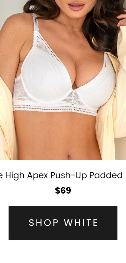 Taylor Lace High Apex Push-Up Padded Plunge Bra - White