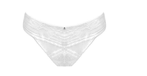 Taylor Lace V Front Thong - White