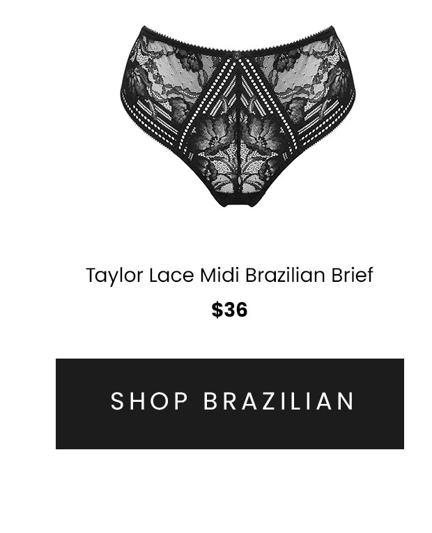 Taylor Lace Midi Brazilian Brief - Black