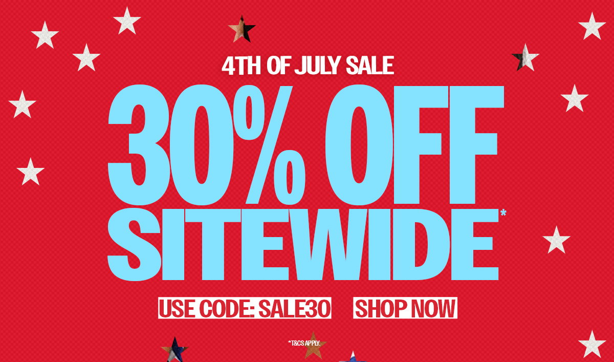 30% OFF SITEWIDE*