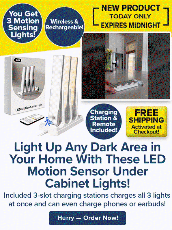 Light Up Any Dark Area in Your Home With These LED Motion Sensor Under Cabinet Lights!