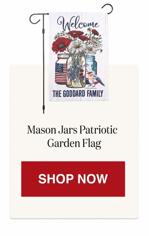 Mason Jars Patriotic Personalized Garden Flag [Click here to Shop Now]
