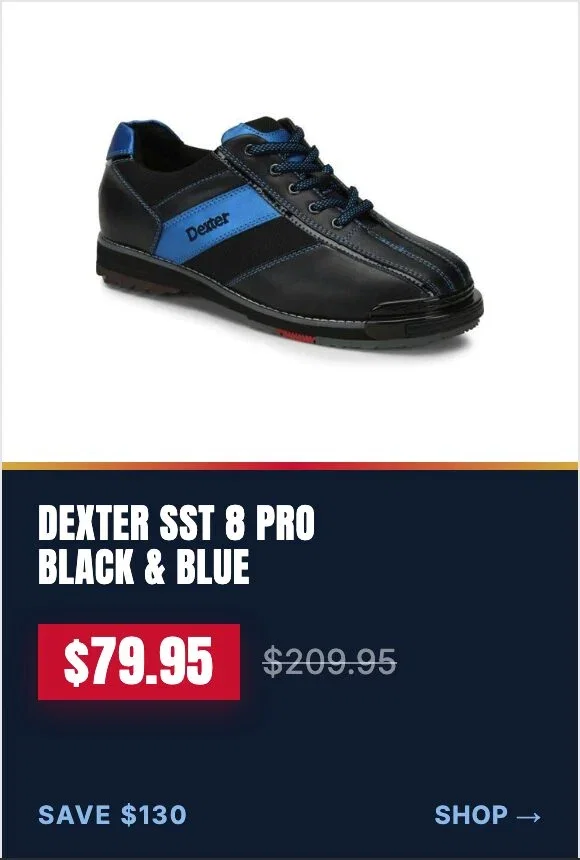 Dexter SST 8 Pro Black and Blue, sale $79.95, was $209.95, save $130