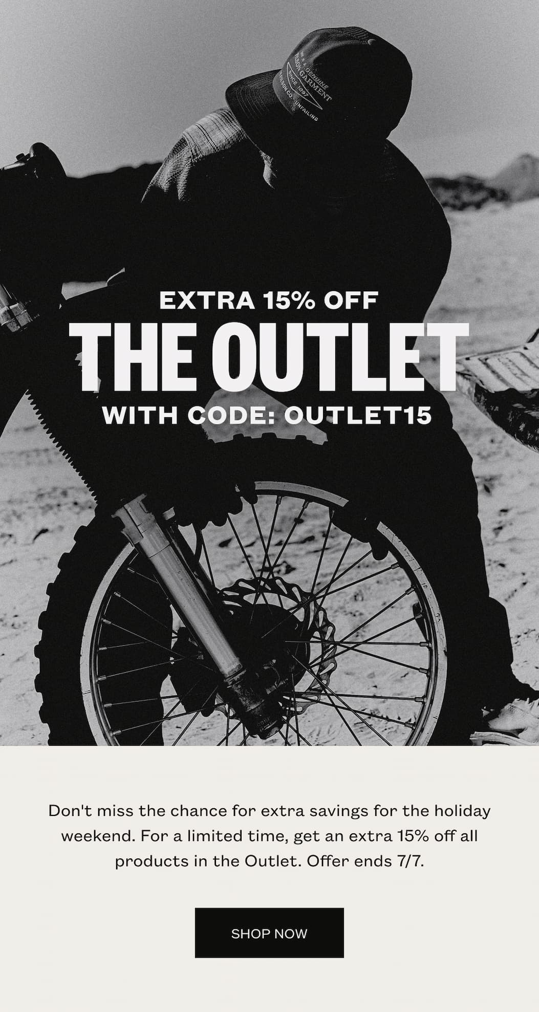 Extra 15% Off The Outlet
