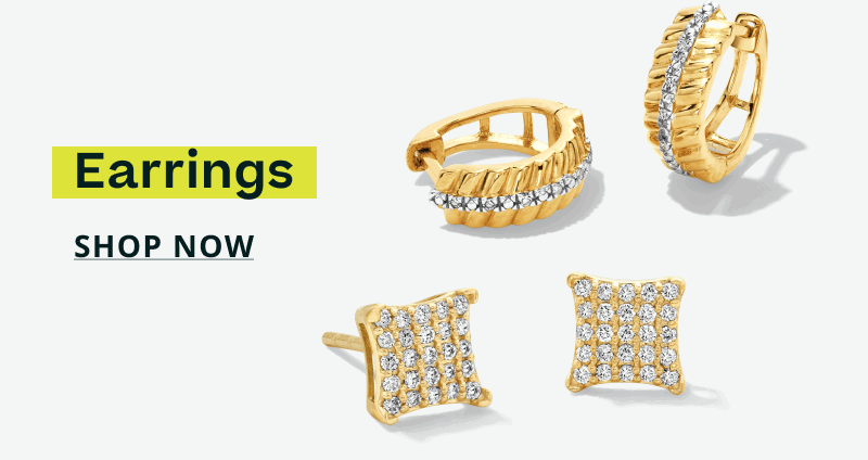 Gold-diamond ribbed textured huggies & square studs. Earrings. Click here to shop now