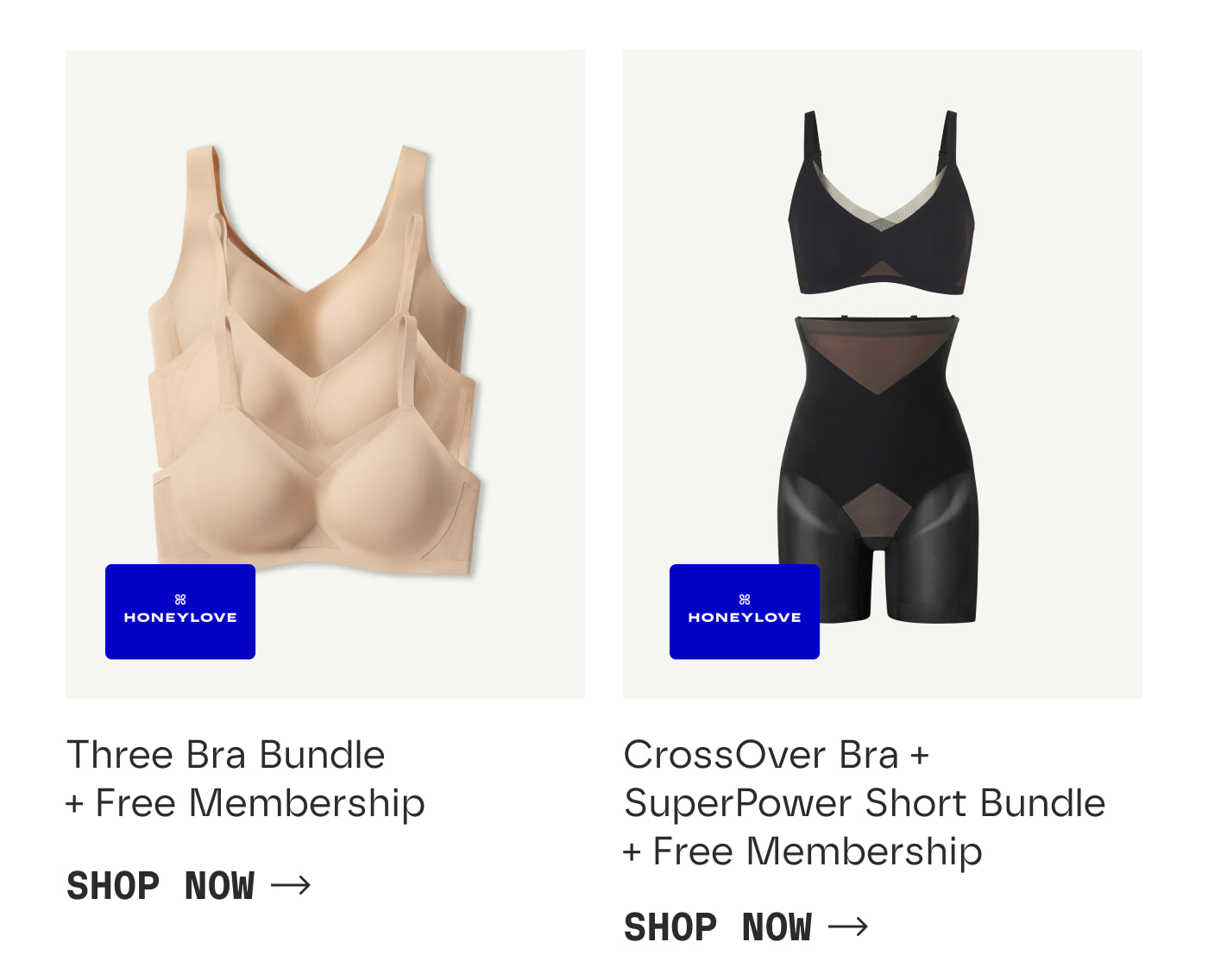 Three Bra Bundle + Free Membership | SHOP NOW | CrossOver Bra + SuperPower Short Bundle + Free Membership | SHOP NOW