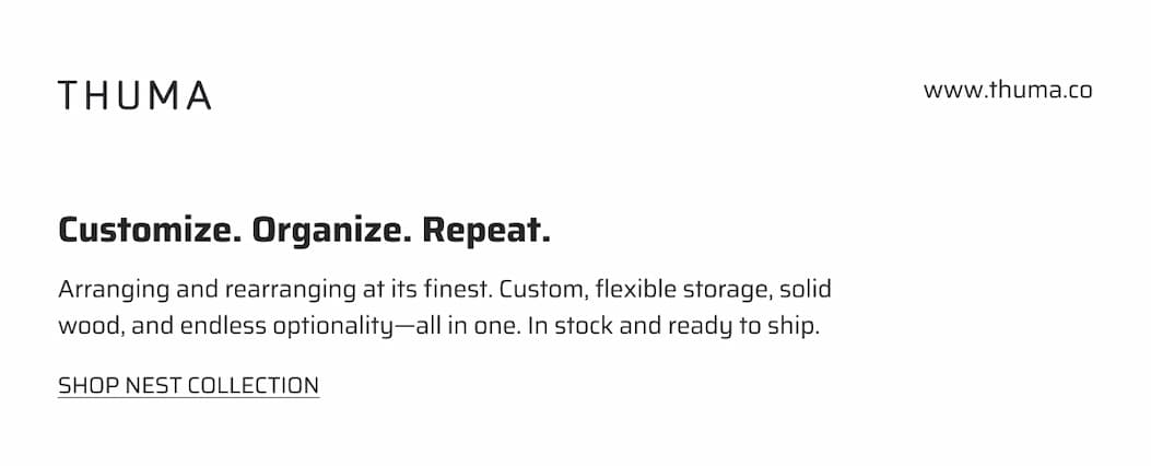 Customize. Organize. Repeat. Shop Nest collection.