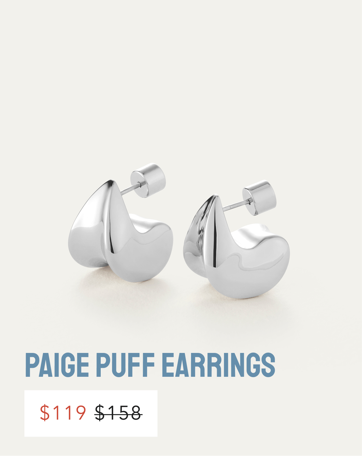 paige puff earrings silver summer sale