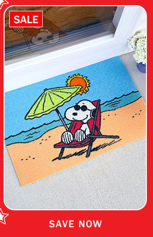 Save Now. Sale: Peanuts Snoopy's Beach Day Indoor/Outdoor Rug and Doormat