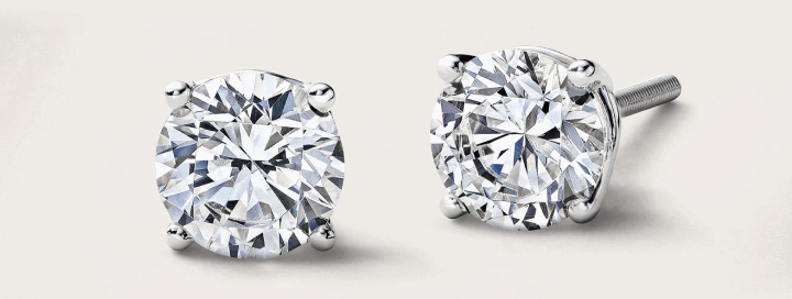 Diamond stud earrings. 