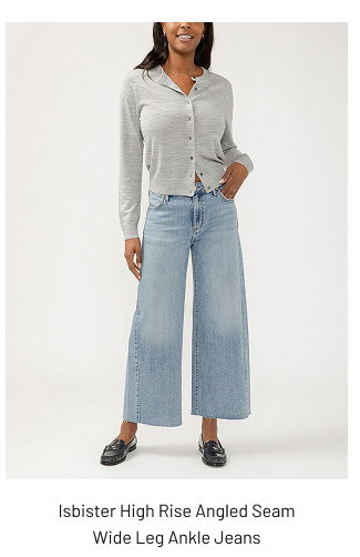 Isbister High Rise Angled Seam Wide leg Ankle Jeans