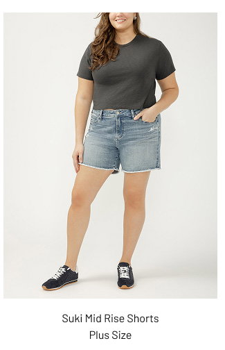 Suki Mid Rise Shorts Plus Size