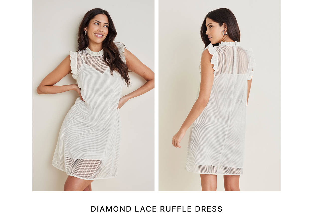 Diamond Lace Ruffle Dress