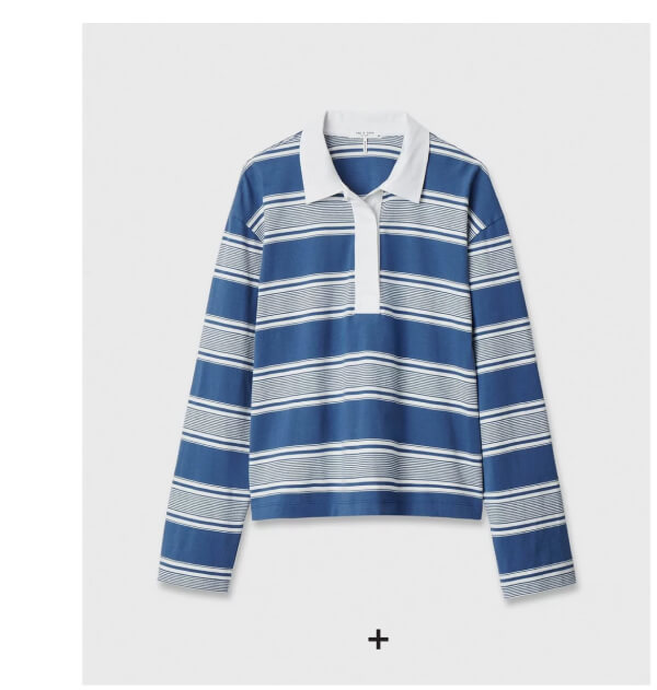Shop Kelly Boxy Striped Long-Sleeve Polo