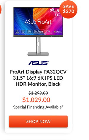 ASUS ProArt Display PA32QCV 31.5inches 16:9 6K IPS LED HDR Monitor