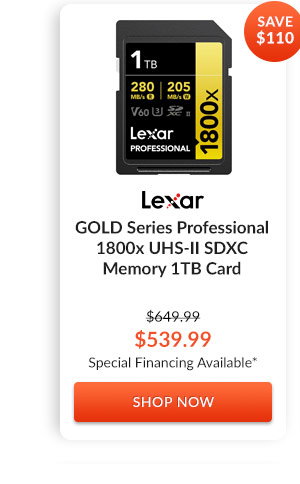 Lexar GOLD Series Professional 1800x 1TB UHS-II SDXC Memory Card
