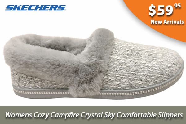 Skechers Womens Cozy Campfire Crystal Sky Comfortable Slippers