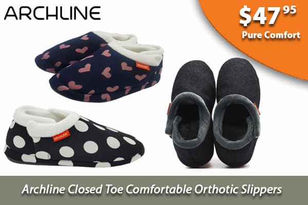 Archline Womens Closed Toe Comfortable Orthotic Slippers