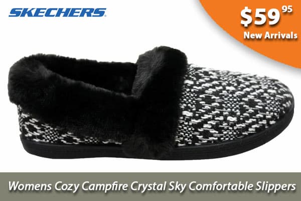 Skechers Womens Cozy Campfire Crystal Sky Comfortable Slippers