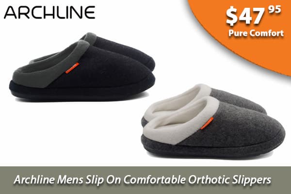 Archline Mens Slip On Comfortable Orthotic Slippers