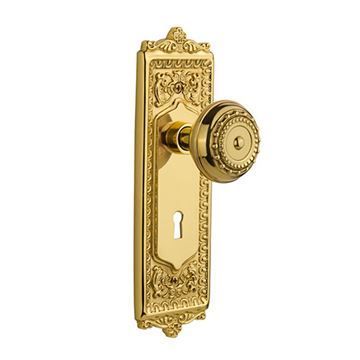 Nostalgic Warehouse Egg & Dart Keyhole Door Set With Meadows Knobs