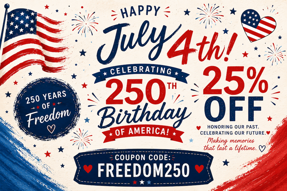 Celebrate 250 years of freedom with 25% off sitewide!