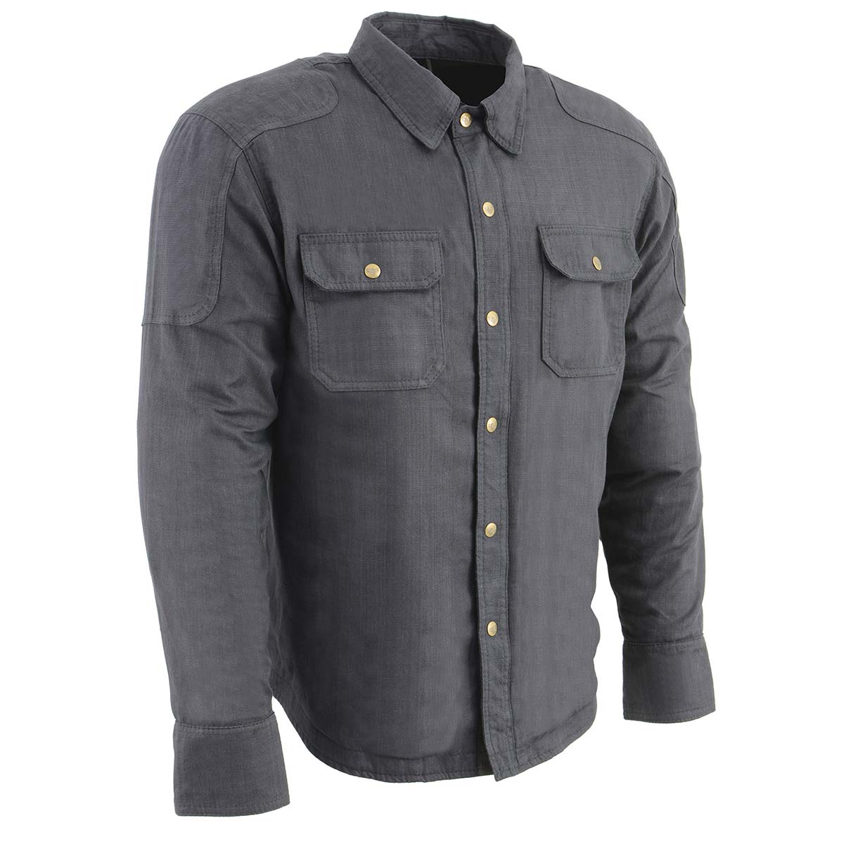 Image of Milwaukee Leather MPM1622 Men's Black Armored Denim Long Sleeve Shirt Reinforced w/ Aramid Fibers