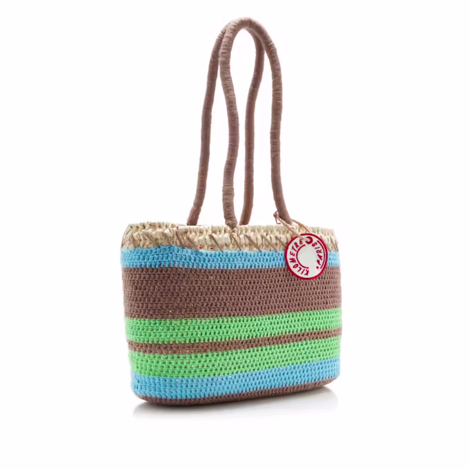 Exclusive La Isla Striped Raffia Tote Bag