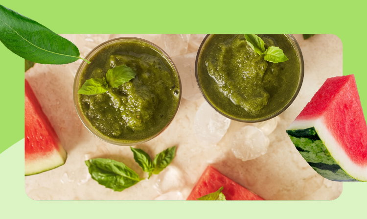Basil melon slushie