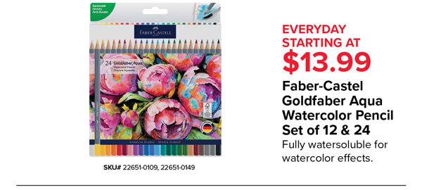 Faber-Castel Goldfaber Aqua Watercolor Pencil Set of 12 & 24 Everyday Starting at $13.99