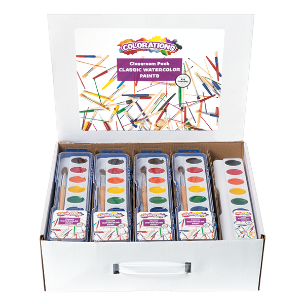 Colorations® Washable Watercolor Paint Classroom Value Pack - 28 Sets, BONUS 13 Refills