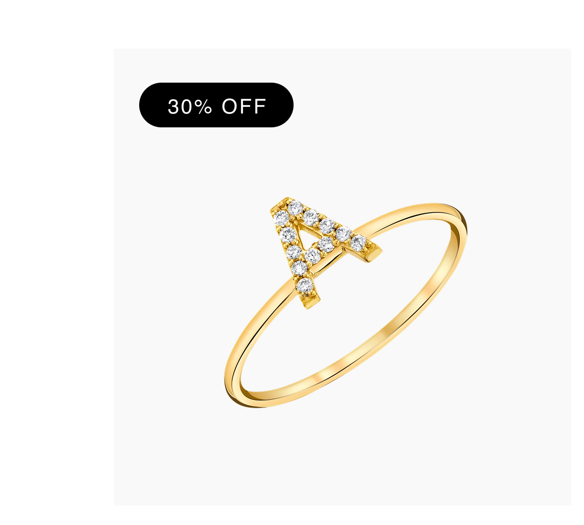 Diamond Pave Letter Ring