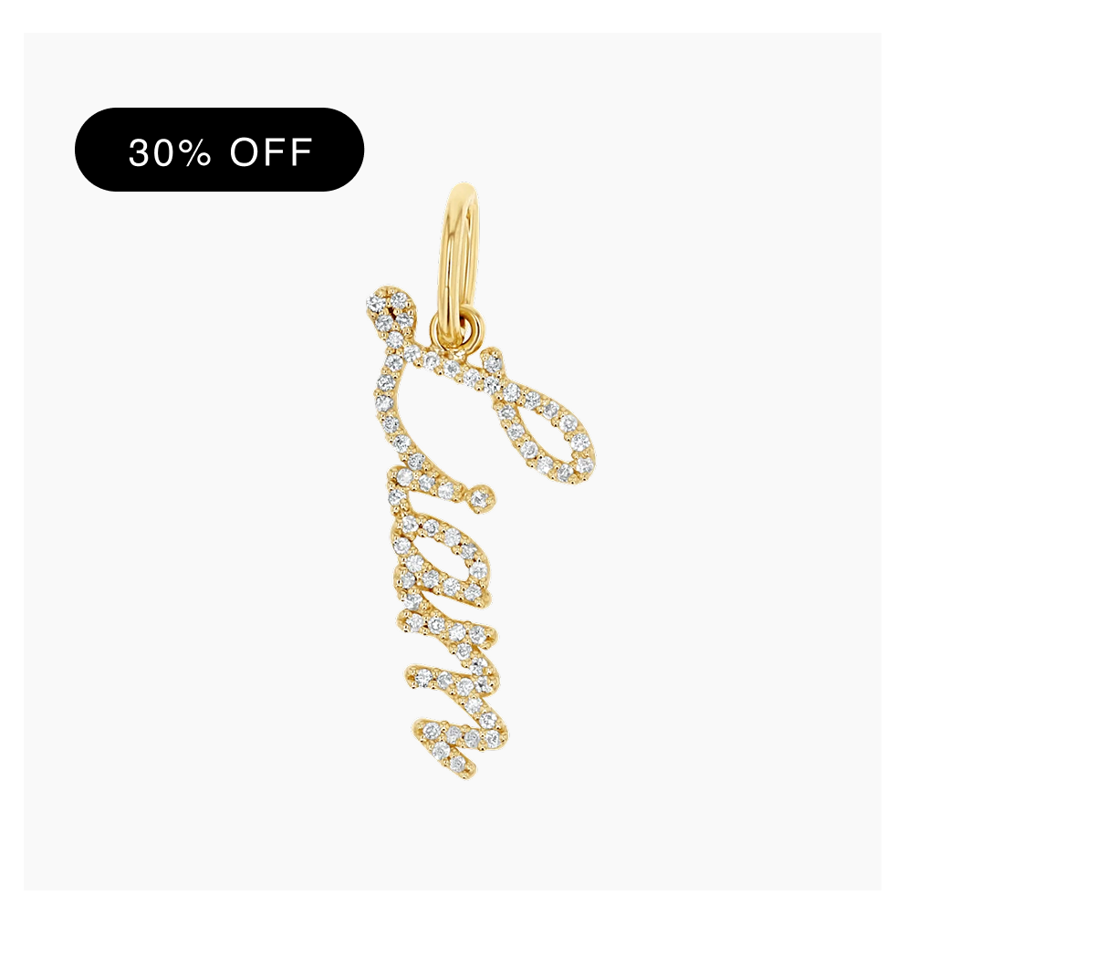 Vertical Diamond Script Name Charm