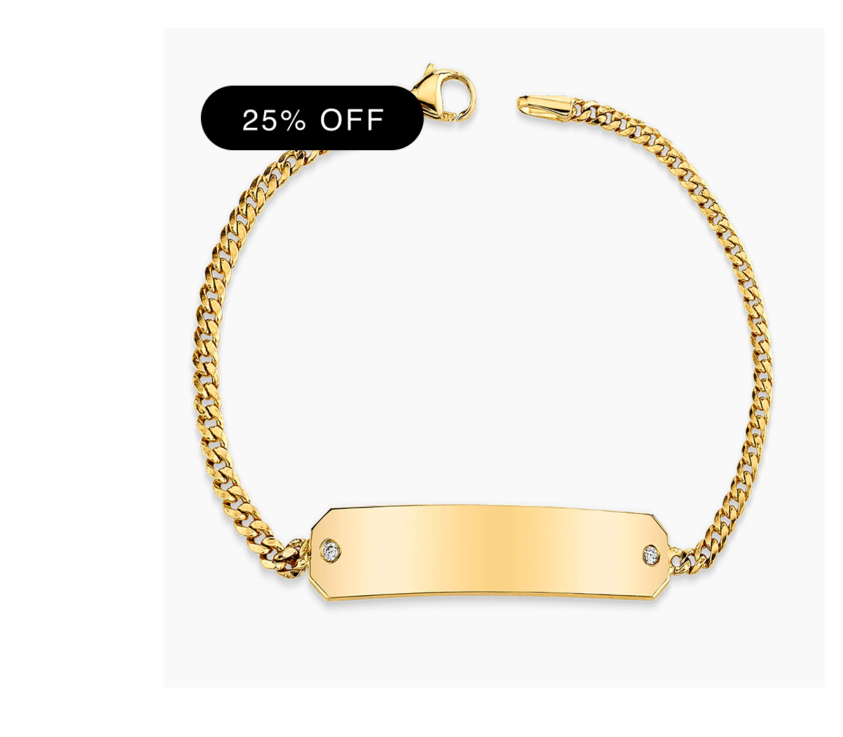 Cuban Link Diamond ID Bracelet