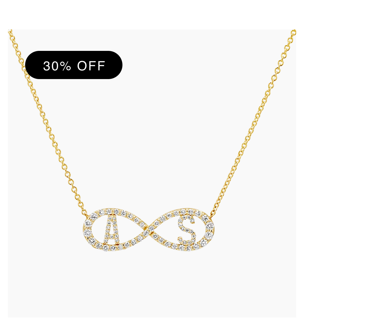 Diamond Infinity Letter Necklace