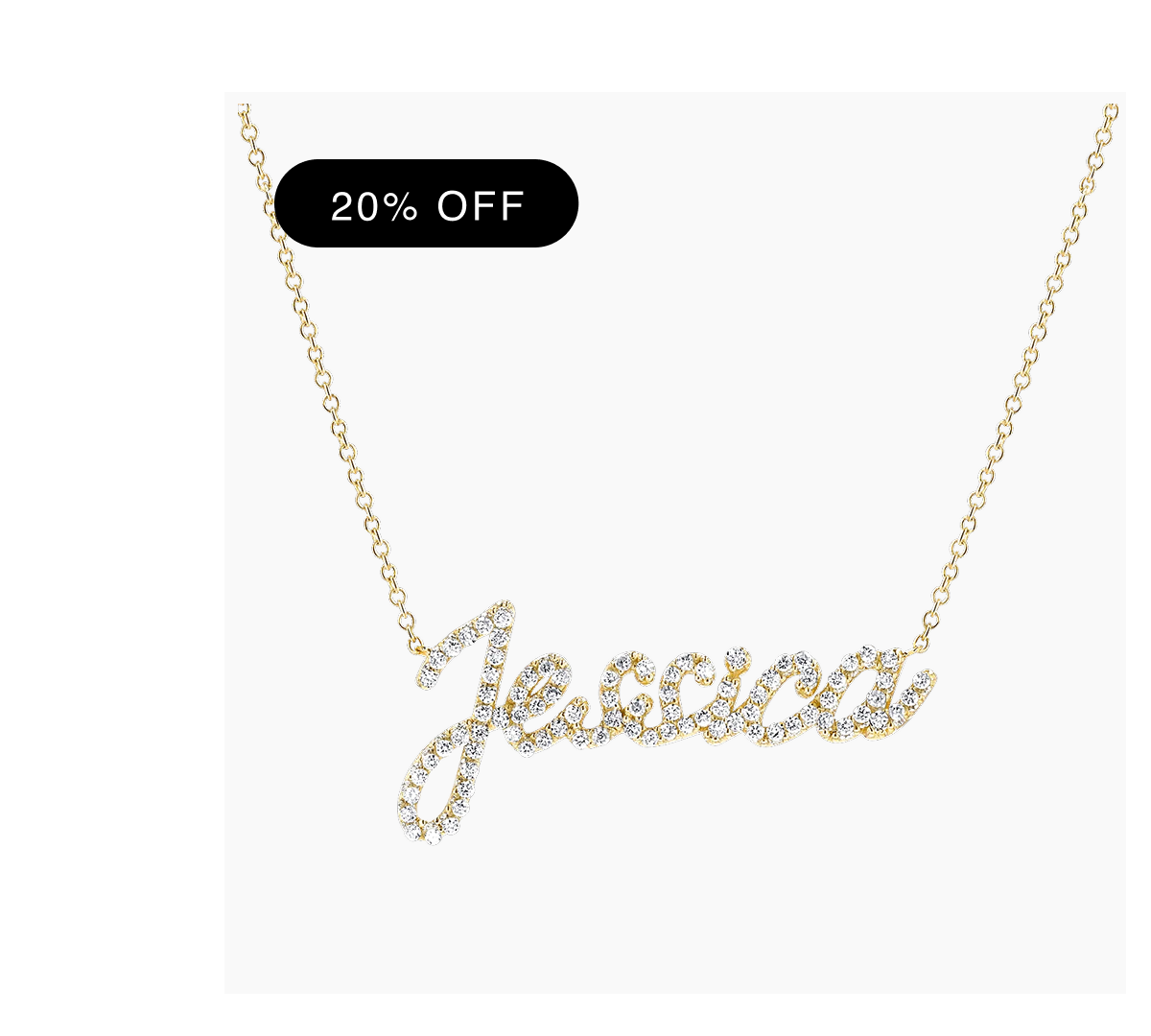 Diamond Custom Script Name Necklace