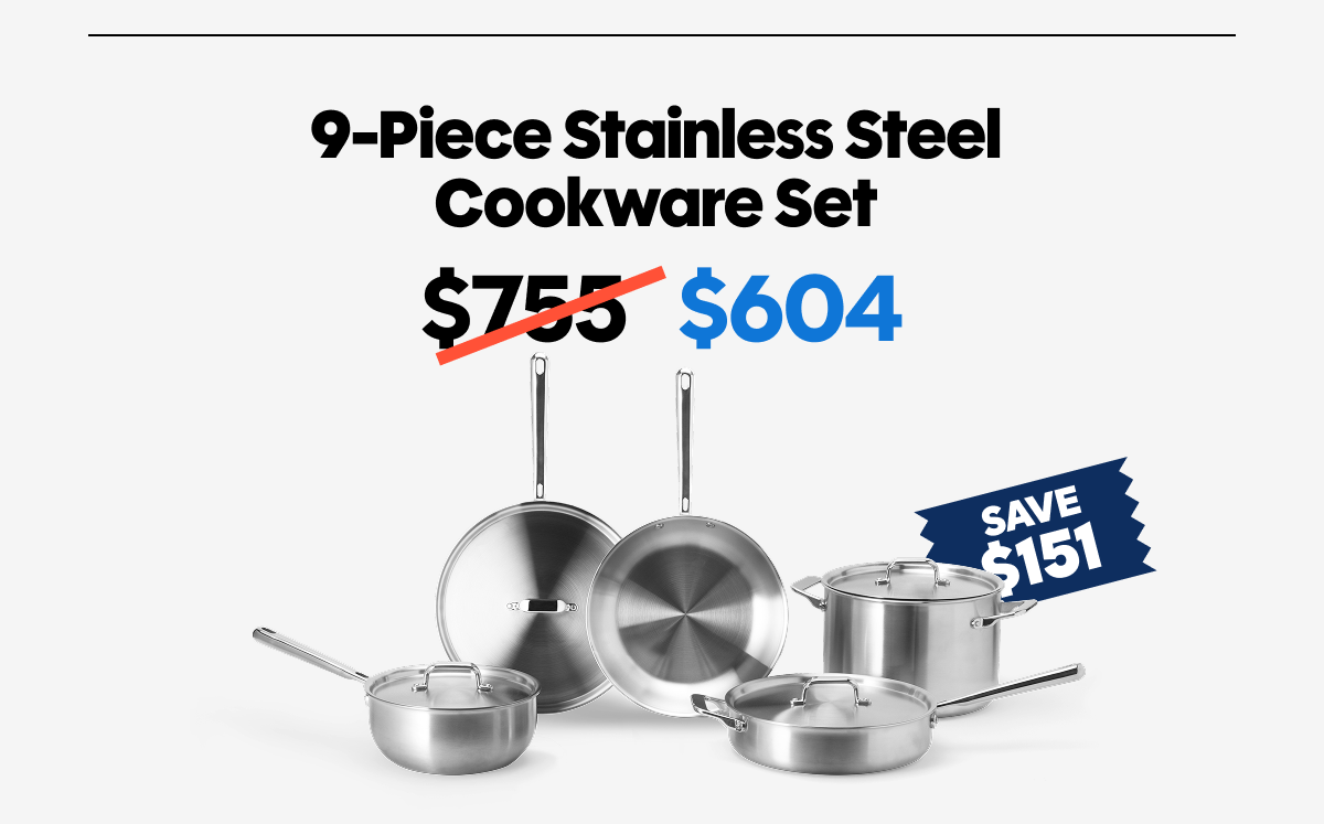 9-piece stainless cookware set