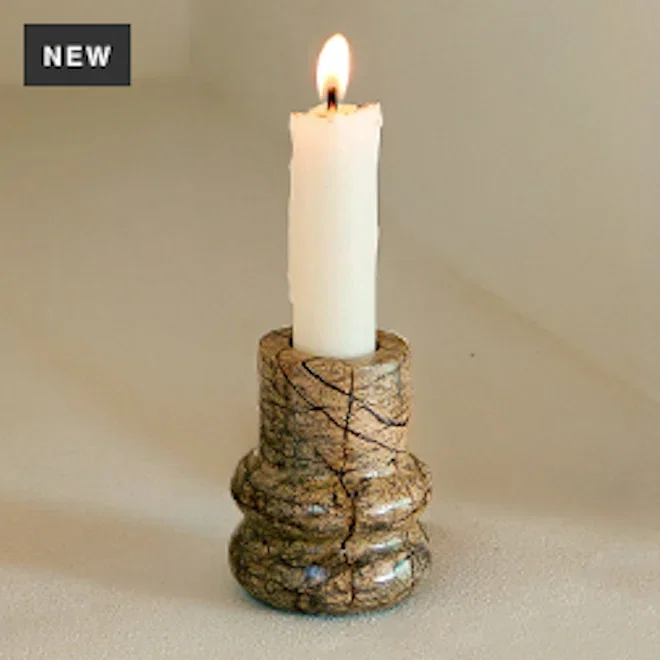 Thread Office Brown Marble Dinner Candle Holder